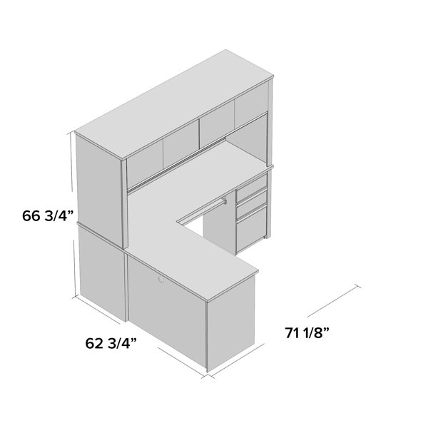 Ebern Designs Kenworthy Reversible LShape Executive Desk Hutch